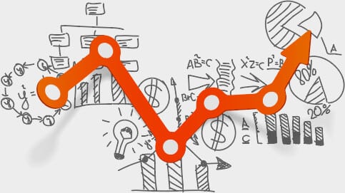 Digital Marketing Graph Gray Background